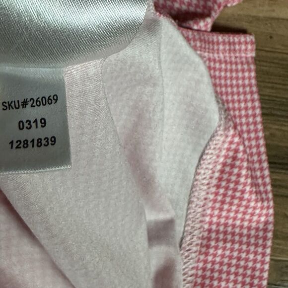 Footjoy Golf Polo Men’s Medium Pink Checkered Logo Stretch Lightweight - Picture 9 of 10